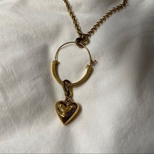 Juicy Couture Gold Heart Charm Keeper Necklace